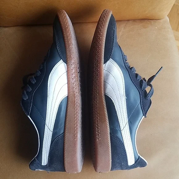 Puma Super Liga Blue/Black Leather Retro Gum Soles Men's Shoes 10.5 - Picture 7 of 9